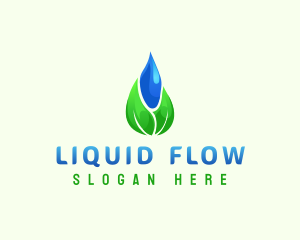 Water Droplet Leaf logo design