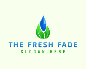 Water Droplet Leaf logo design