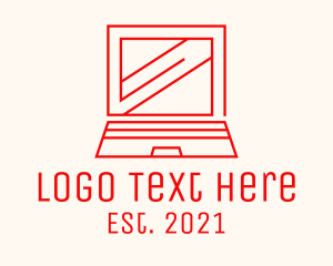 Red Laptop Outline logo