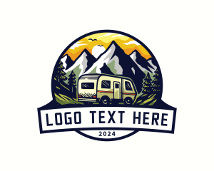 Mountain Travel Camping Destination logo