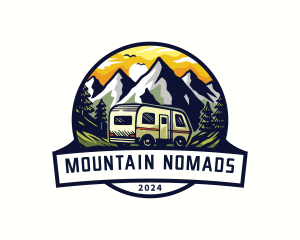 Mountain Travel Camping Destination logo design