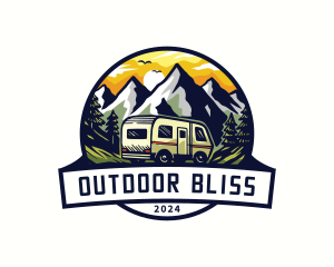 Mountain Travel Camping Destination logo design