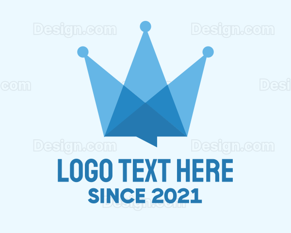 Blue Crown Message Logo
