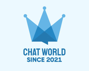 Blue Crown Message logo design