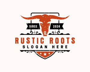 Bull Skull Western logo design