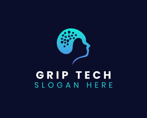 Brain Tech Circuit logo design