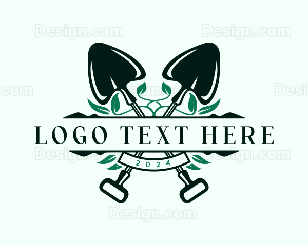 Shovel Gardening Landscaping Logo