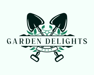 Shovel Gardening Landscaping logo design