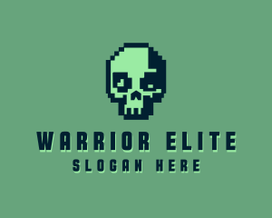 Retro Pixel Skull logo