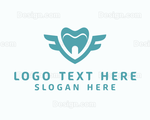 Teal Tooth Wings Logo