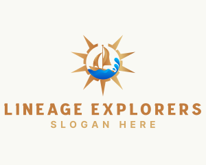 Compass Boat Navigation Explore logo design