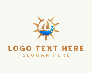 Voyage - Compass Boat Navigation Explore logo design