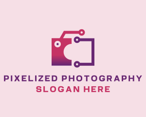 Technology Circuit Camera logo design