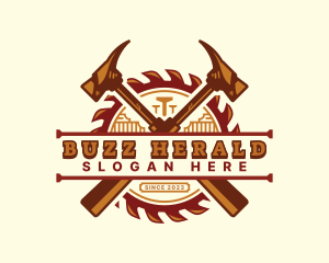 Saw Hammer Woodwork  logo design