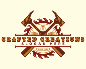 Saw Hammer Woodwork  logo design