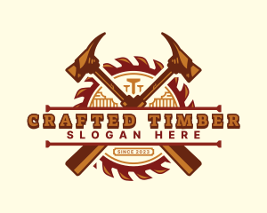 Saw Hammer Woodwork  logo design