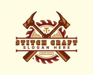 Saw Hammer Woodwork  logo design