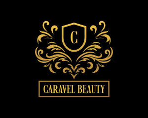 Floral Luxury Shield logo design