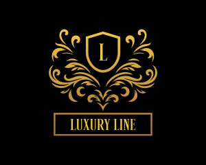 Floral Luxury Shield logo design