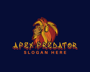 African Retro Lion logo design