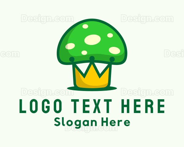 Green Mushroom Crown Logo