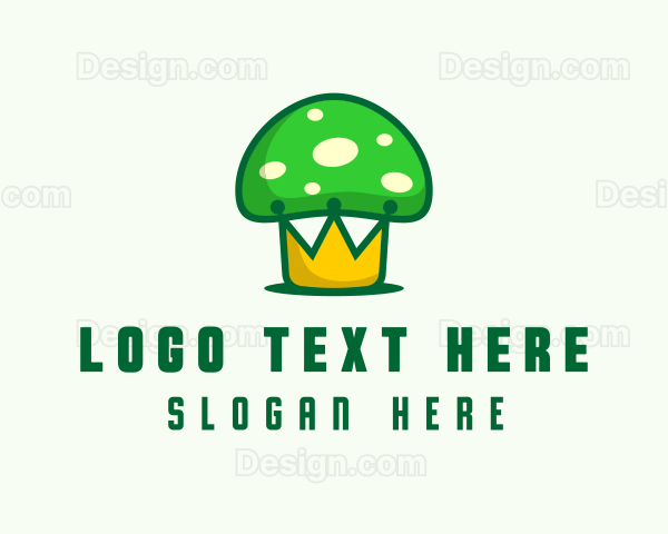 Green Mushroom Crown Logo