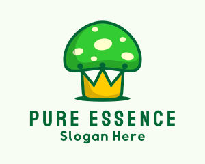 Green Mushroom Crown logo design