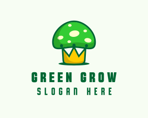 Green Mushroom Crown logo design