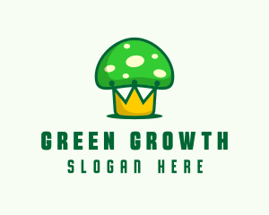 Green Mushroom Crown logo design