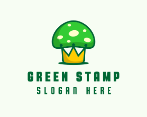 Green Mushroom Crown logo design