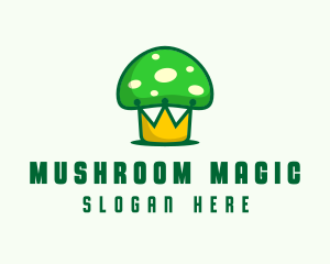 Green Mushroom Crown logo design