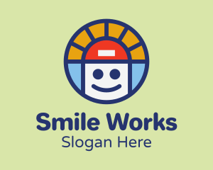 Multicolor Smiling Boy logo design