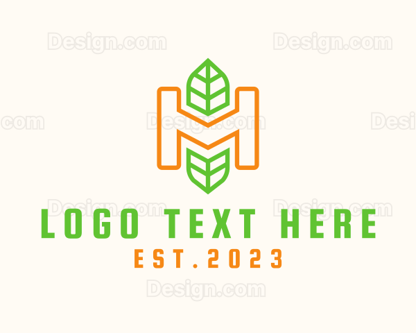 Outline Herb Letter H Logo