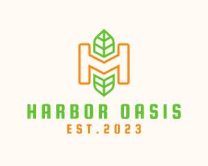 Outline Herb Letter H logo design