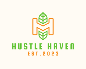 Outline Herb Letter H logo design