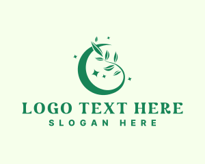 Natural Plant Crescent Moon logo