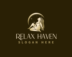 Relaxing Woman Body logo design