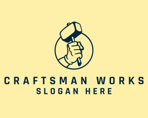 Mallet Handyman Arm logo design