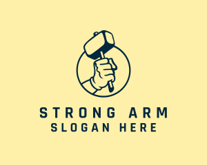 Mallet Handyman Arm logo design