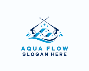 House Pressure Washer Cleaning logo design