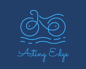 Blue Aqua Water Bike logo design