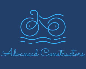 Blue Aqua Water Bike logo design