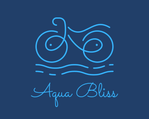 Blue Aqua Water Bike logo design