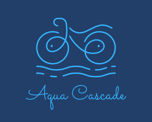 Blue Aqua Water Bike logo design