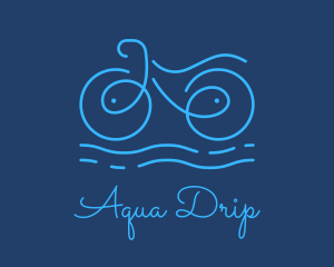 Blue Aqua Water Bike logo design