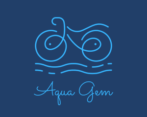 Blue Aqua Water Bike logo design