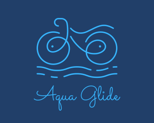 Blue Aqua Water Bike logo design