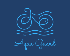 Blue Aqua Water Bike logo design