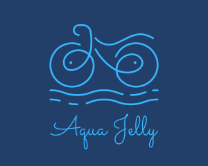 Blue Aqua Water Bike logo design