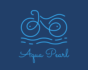 Blue Aqua Water Bike logo design